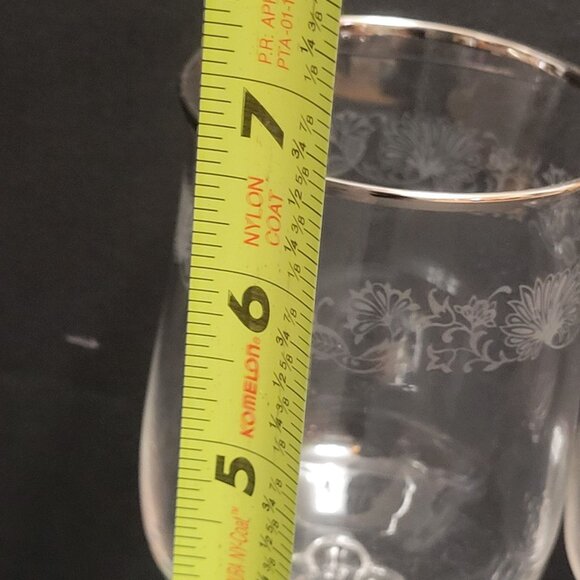 Lenox White Echo Hand-Etched Wine Glass Set Of 4 Floral Pattern 7" Tall Elegant - Picture 4 of 4